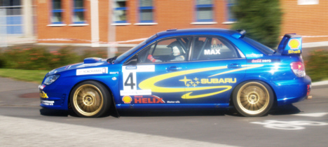 Nordjyderne havde fornem fart i rallybilen på Bornholm.